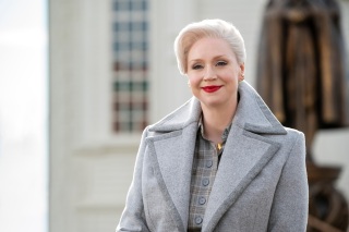 Wednesday. Gwendoline Christie as Larissa Weems in episode 103 of Wednesday. Cr. Vlad Cioplea/Netflix © 2022