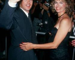 WESTWOOD, CA - JUNE 19:  Actor Michael Keaton and wife Caroline McWilliams attending the premiere of "Batman" on June 19, 1989 at Mann Bruin Theater in Westwood, California. (Photo by Ron Galella, Ltd./Ron Galella Collection via Getty Images)