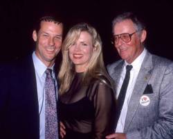 WESTWOOD, CA - JUNE 19:   Actress Kim Basinger, brother and father Donald attend the "Batman" Westwood Premiere on June 19, 1989 at the Mann Village & Bruin Theatres in Westwood, California. (Photo by Ron Galella, Ltd./Ron Galella Collection via Getty Images)