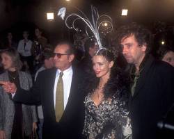 Jack Nicholson, Lisa Marie and director Tim Burton (Photo by Barry King/WireImage)