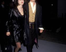 WESTWOOD,CA - DECEMBER 6:   Actress Winona Ryder and actor Johnny Depp attend the "Edward Scissorhands" Westwood Premiere on December 6, 1990 at Avco Center Cinemas in Westwood, California. (photo by Ron Galella, Ltd./Ron Galella Collection via Getty Images)