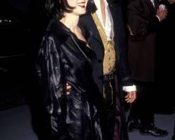 WESTWOOD,CA - DECEMBER 6:   Actress Winona Ryder and actor Johnny Depp attend the "Edward Scissorhands" Westwood Premiere on December 6, 1990 at Avco Center Cinemas in Westwood, California. (photo by Ron Galella, Ltd./Ron Galella Collection via Getty Images)