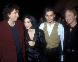 Tim Burton & Winona Ryder & Johnny Depp & Danny Elfman (Photo by Barry King/WireImage)