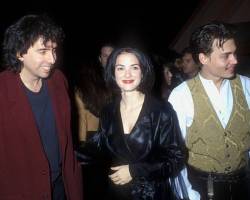 Tim Burton & Winona Ryder & Johnny Depp (Photo by Barry King/WireImage)